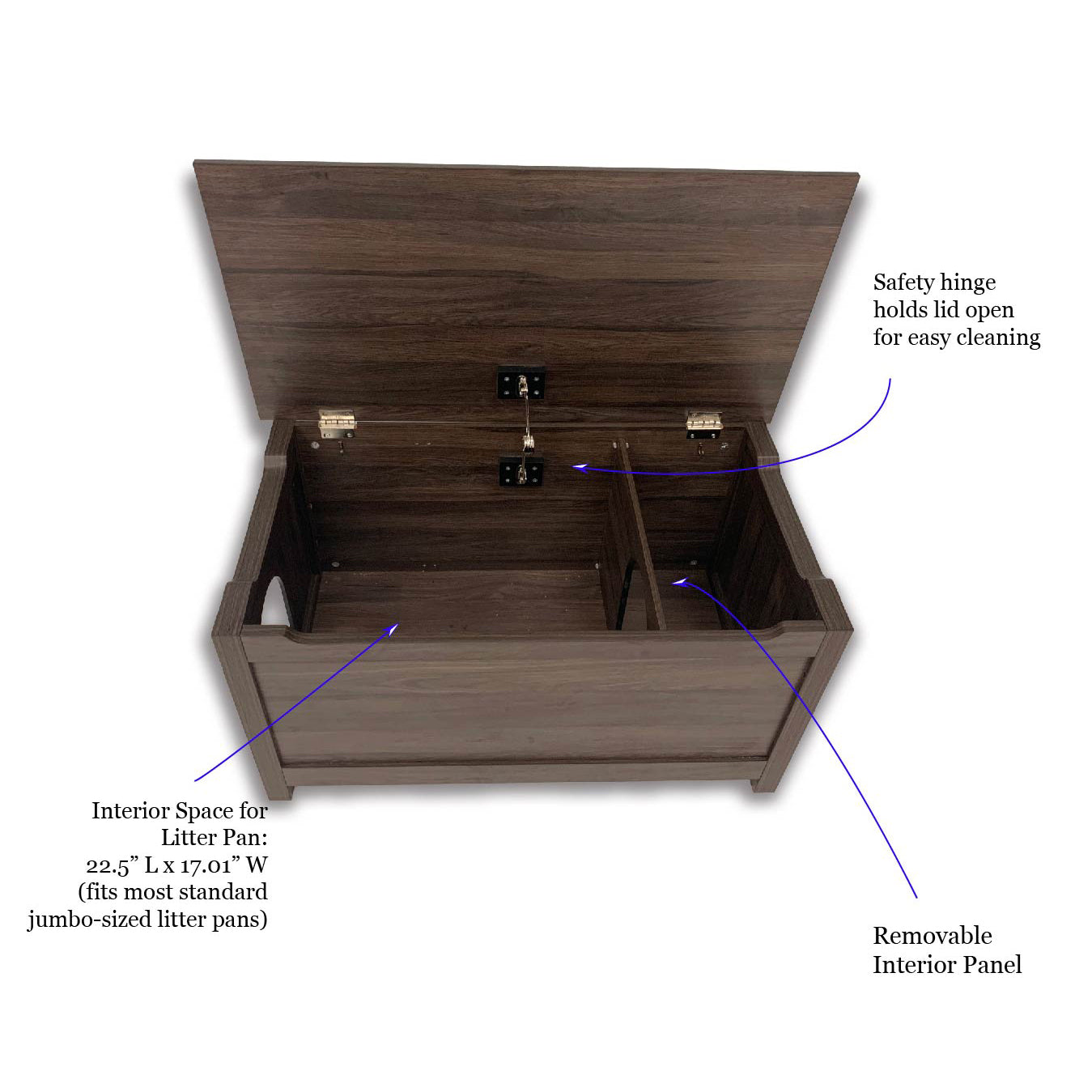 Designer Pet Products Parker Catbox Litter Box Enclosure in Oak