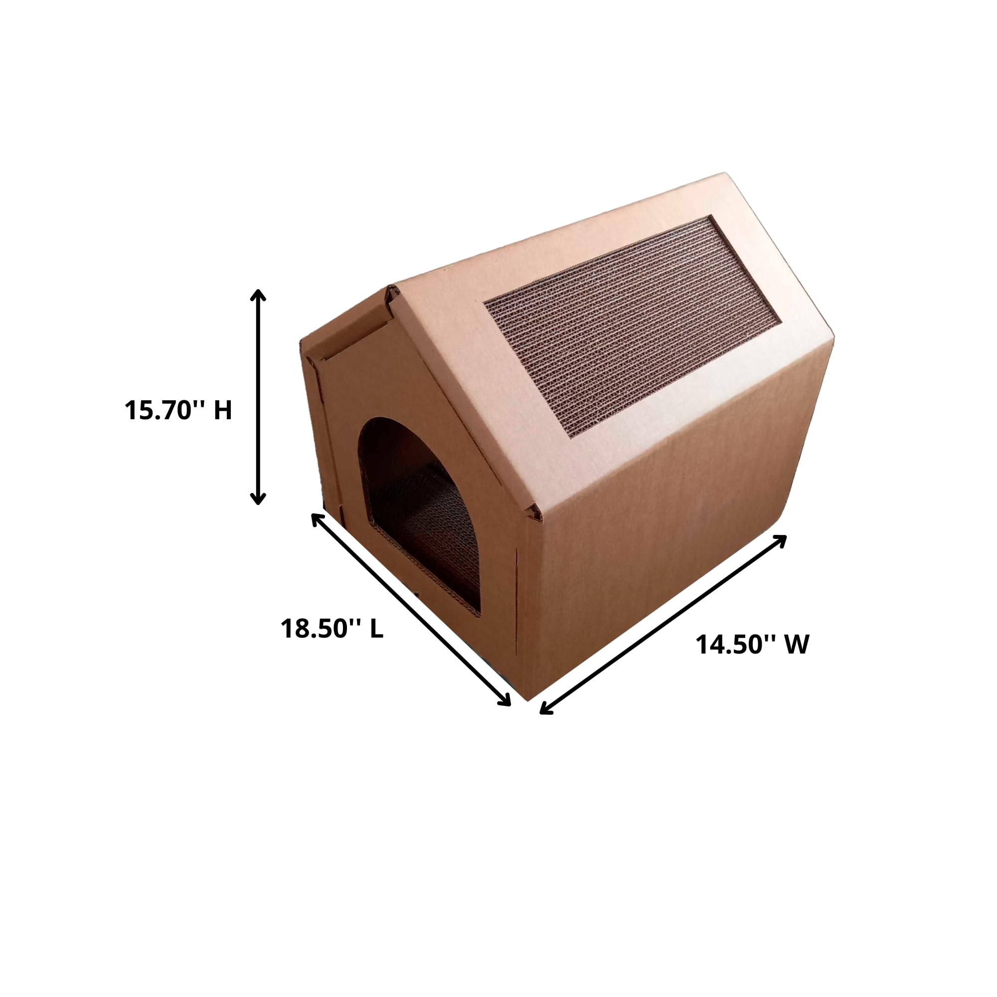 Cozy Cat House with Scratcher – Fun & Sturdy Hideout (Medium Size)