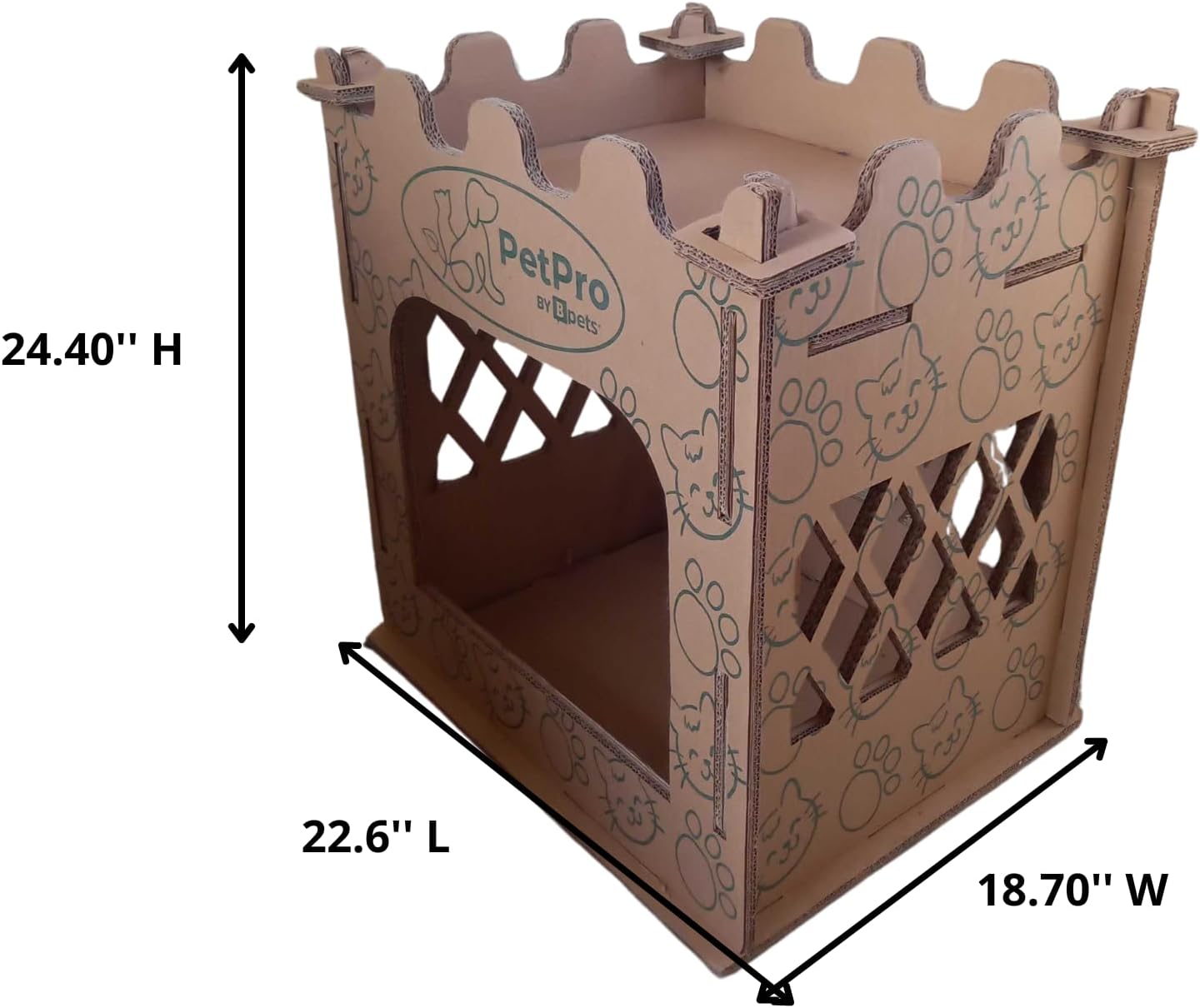 Castle Cat House, Premium Corrugated Cardboard, Double-Layer  Cat Scratcher.