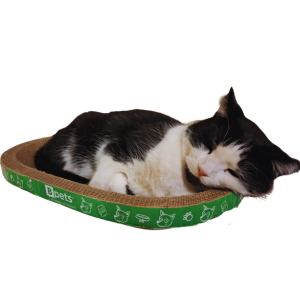 B- Scratcher Kitty Oval Scratcher, Cat Scratcher Cardboard Bed Lounge Couch for Indoor Cats Oval, Kitty Cat Scratching Pad Recycle Corrugate Scratcher Long Lasting Furniture