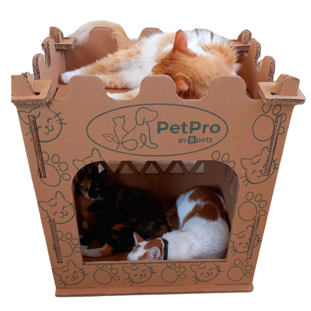 Castle Cat House, Premium Corrugated Cardboard, Double-Layer  Cat Scratcher.