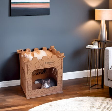 Castle Cat House, Premium Corrugated Cardboard, Double-Layer  Cat Scratcher.