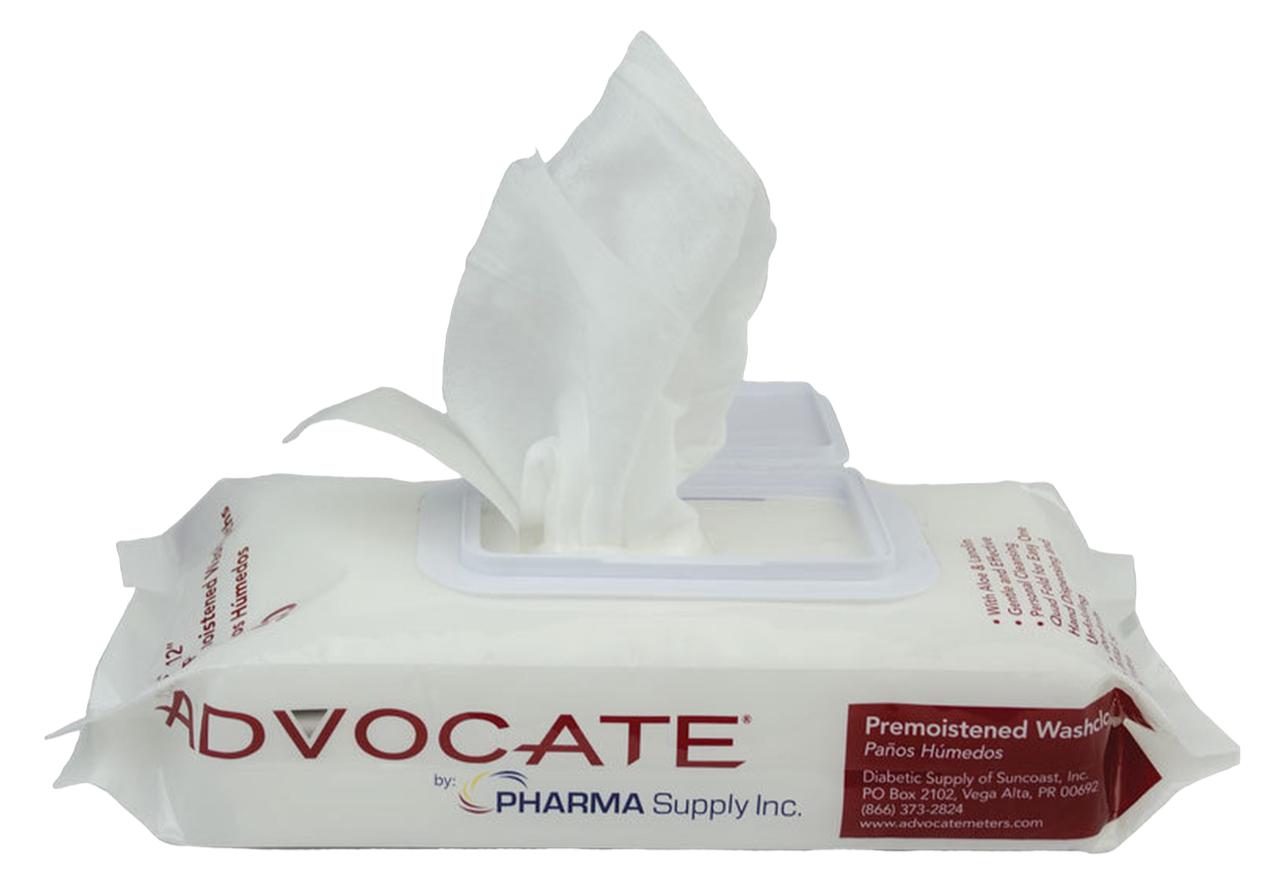 Advocate Pre-Moistened Washcloths 8" x 12" 50/pk 12pks/cs