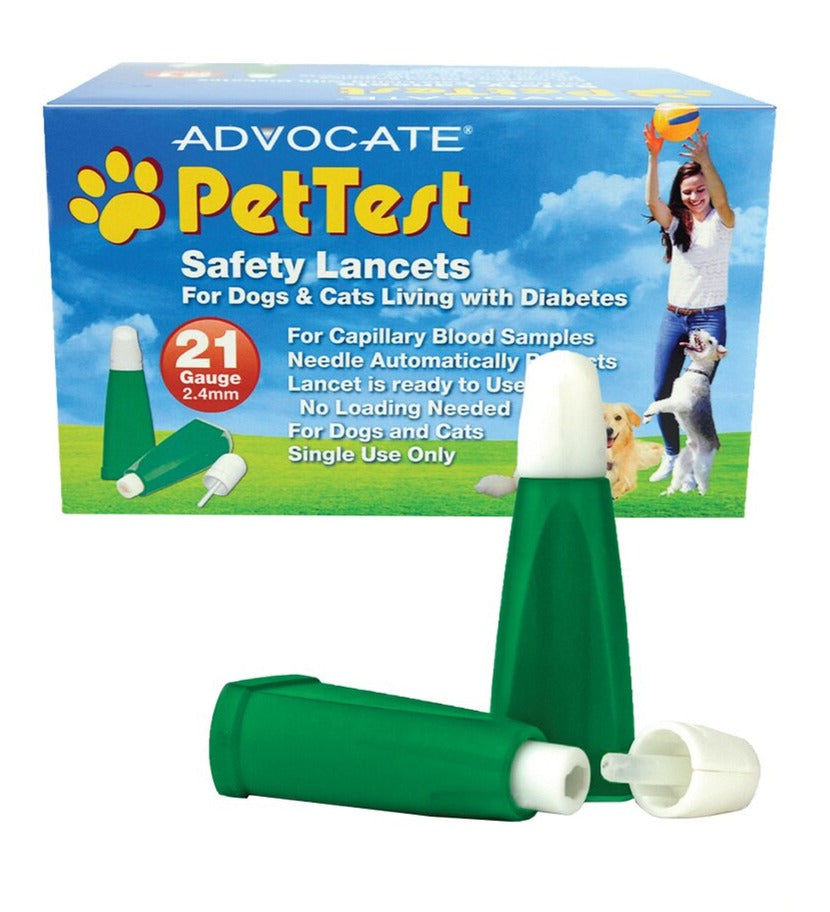 Advocate PetTest Safety Lancets 21G x 2.4mm 100/bx 20bx/cs