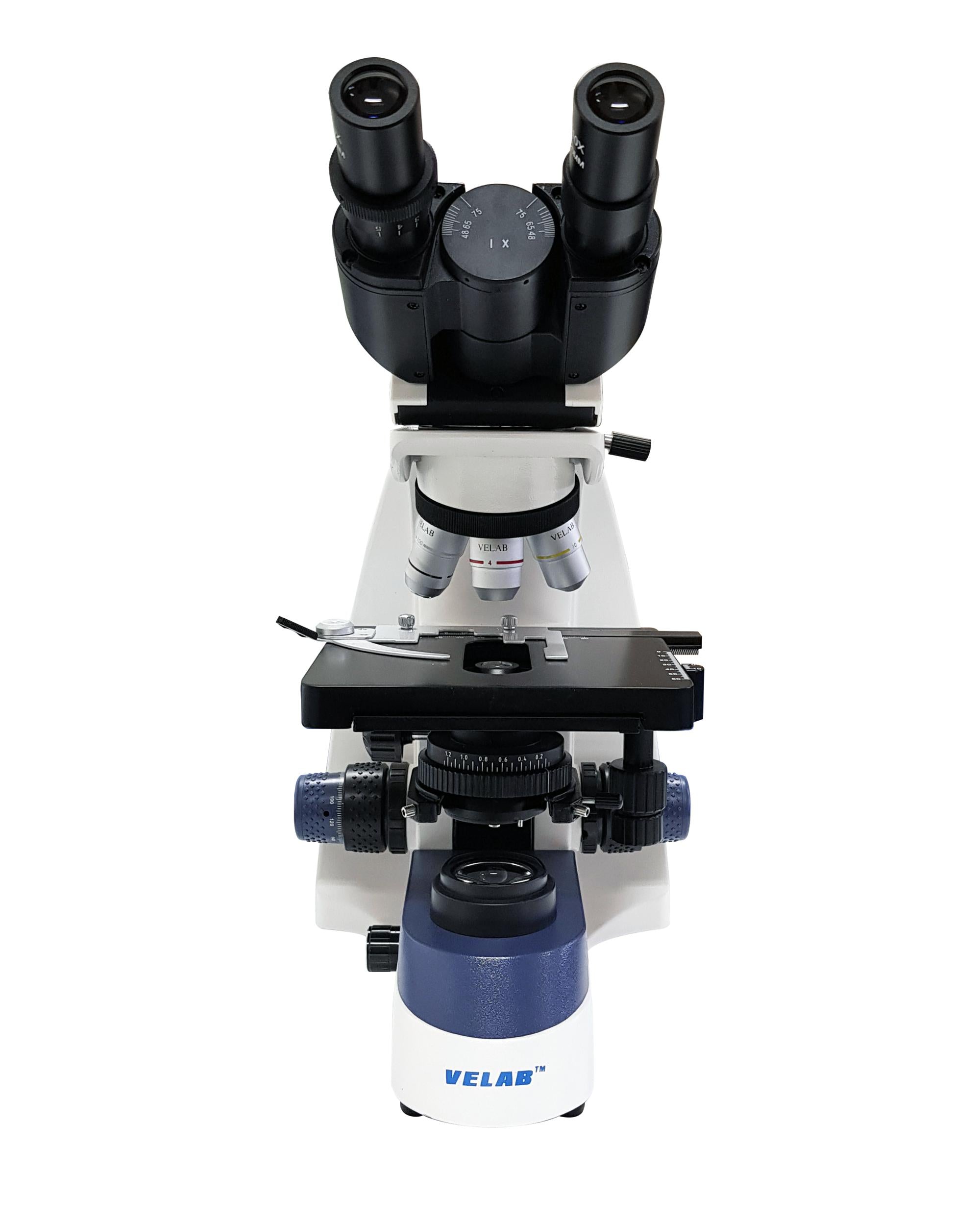 VELAB Binocular Microscope w/ LED Illumination and Quadruple Nose Piece