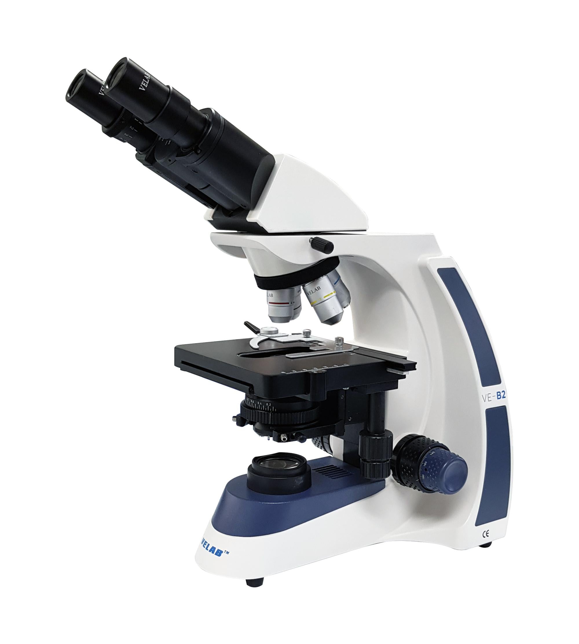 VELAB Binocular Microscope w/ LED Illumination and Quadruple Nose Piece