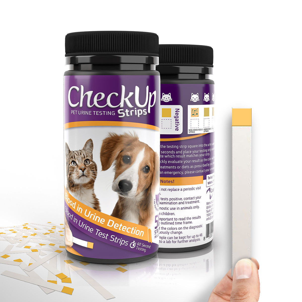 Coastline Global CheckUp Dog and Cat Urine Testing Strips for Detection of Blood in Urine