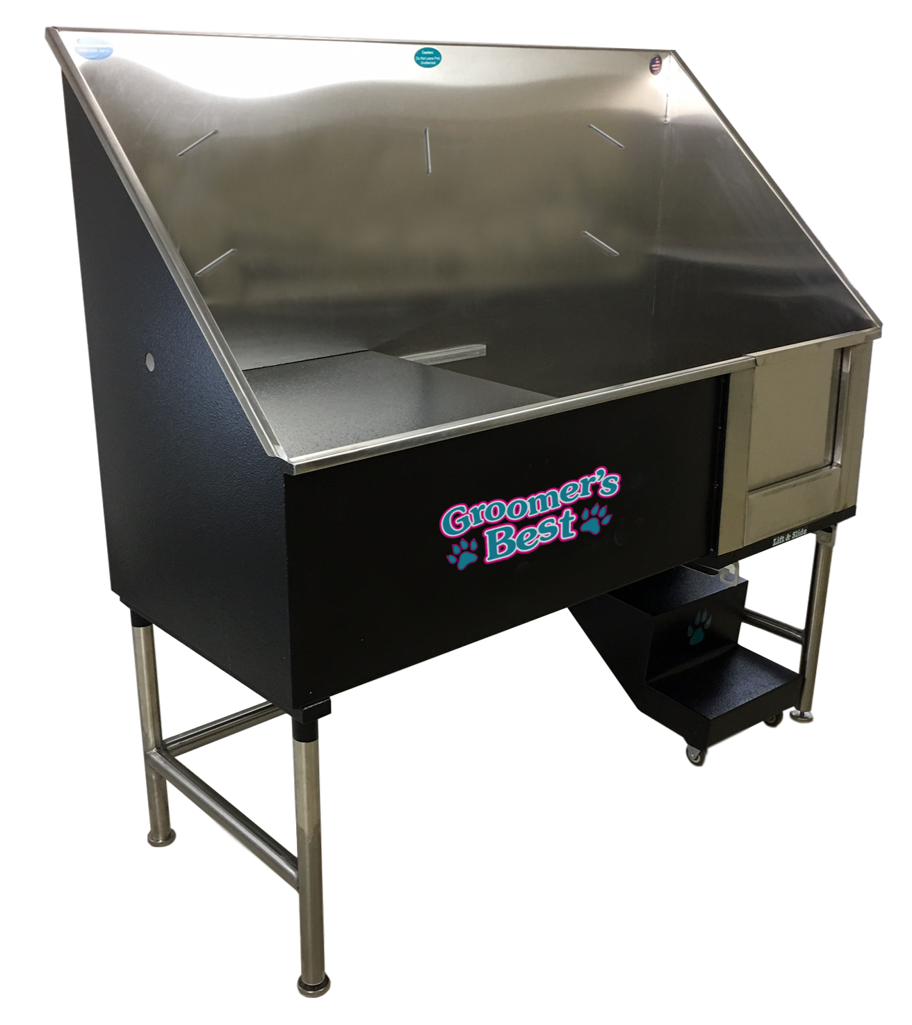 Groomer's Best Stainless Steel Elite Dog Grooming Bath Tub w/ Steps