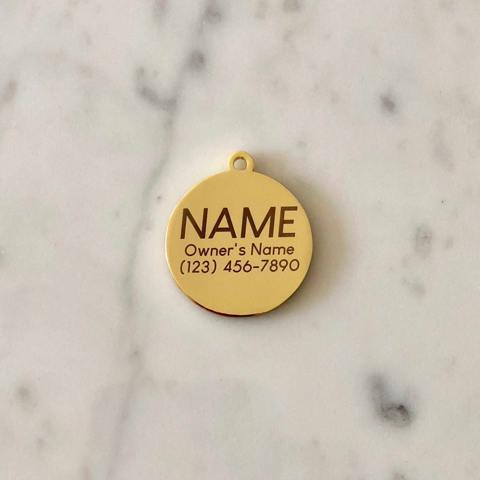 Pet ID Tag - Hamsa - White & Silver