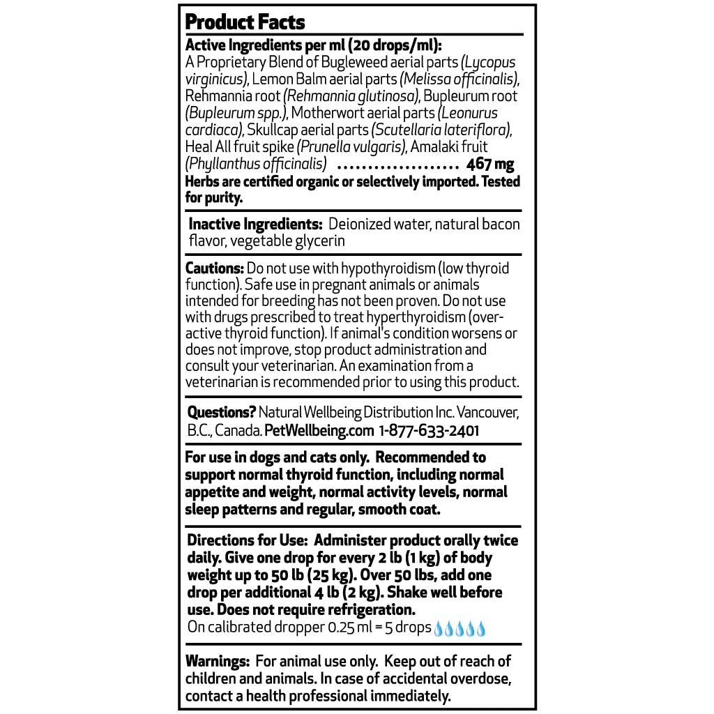 Pet Wellbeing Thyroid Support Gold - Dog Hyperthyroidism Support