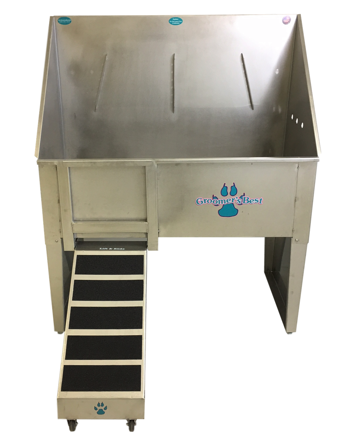 Groomer's Best Stainless Steel Walk-Through Grooming Bath Tub