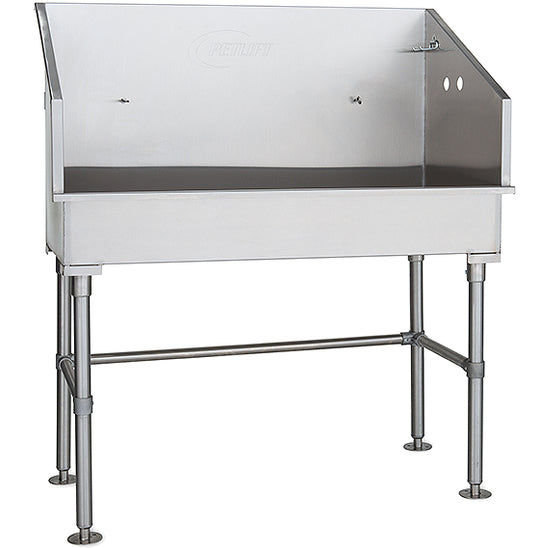 48" Stainless Steel Mini Dog Grooming Bathtub, Wheelchair Accessible, ADA