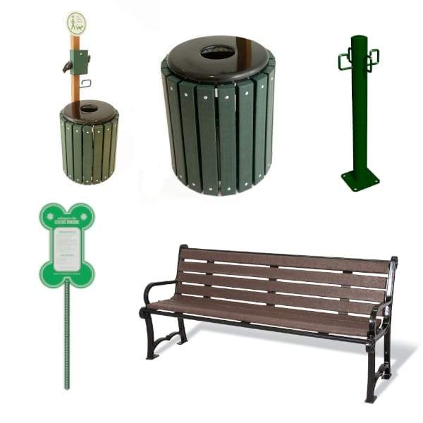 BarkPark by Ultrasite Recycled Dog Park Deluxe Site Amenities Kit