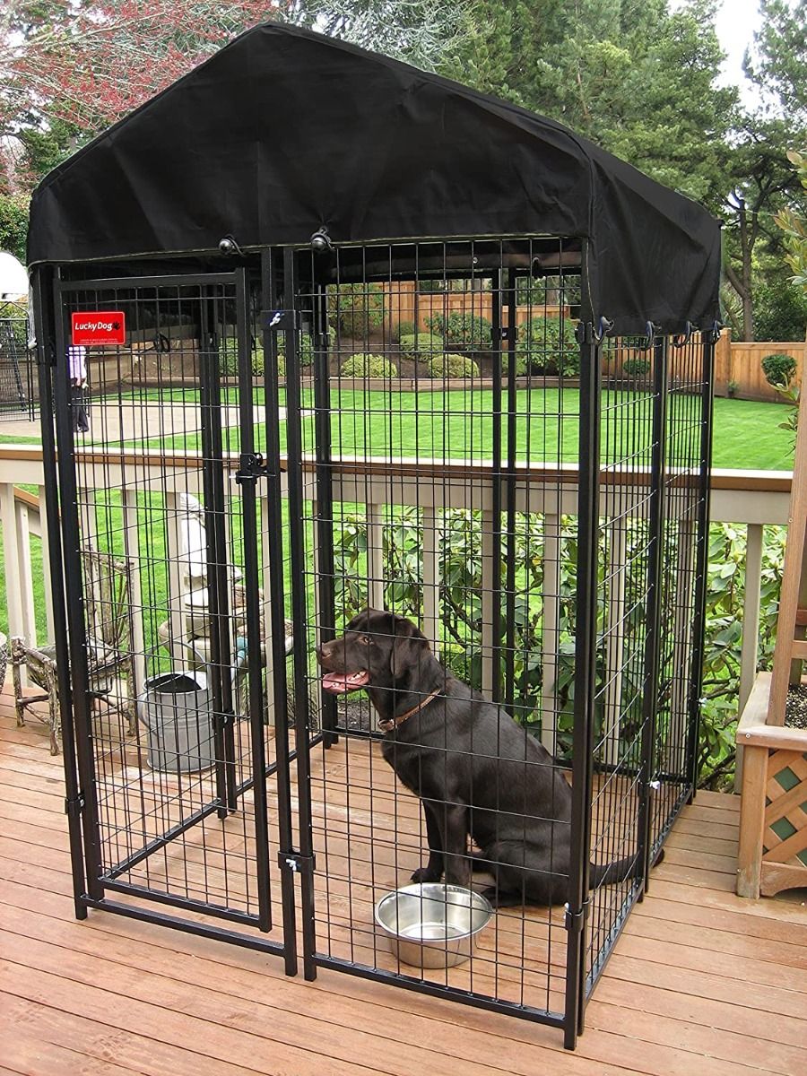 Lucky Dog 4'W x 6'H Outdoor Pet Kennel with Cover