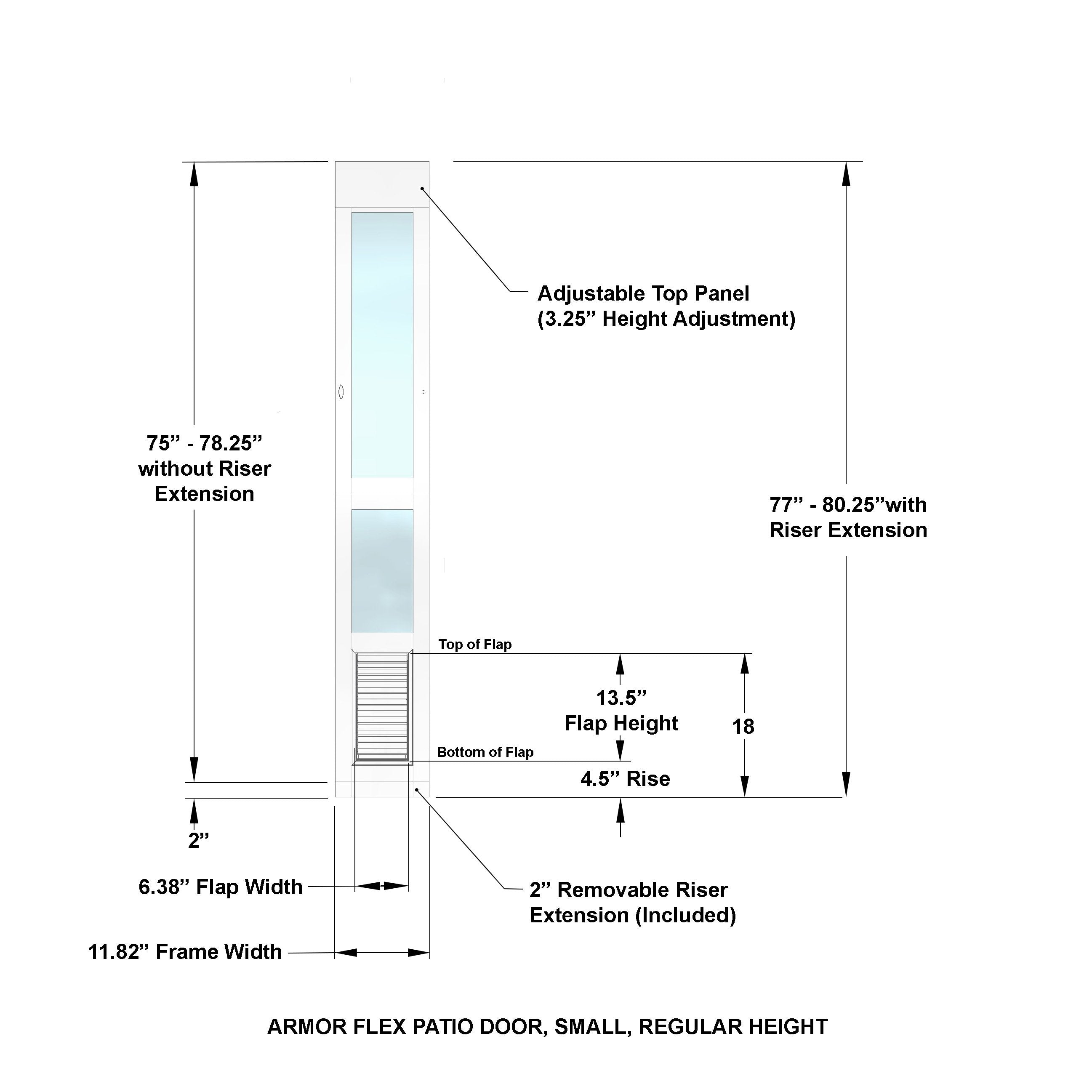 High Tech Pet Armor Flex Low-E Patio Pet Doors - Regular Height