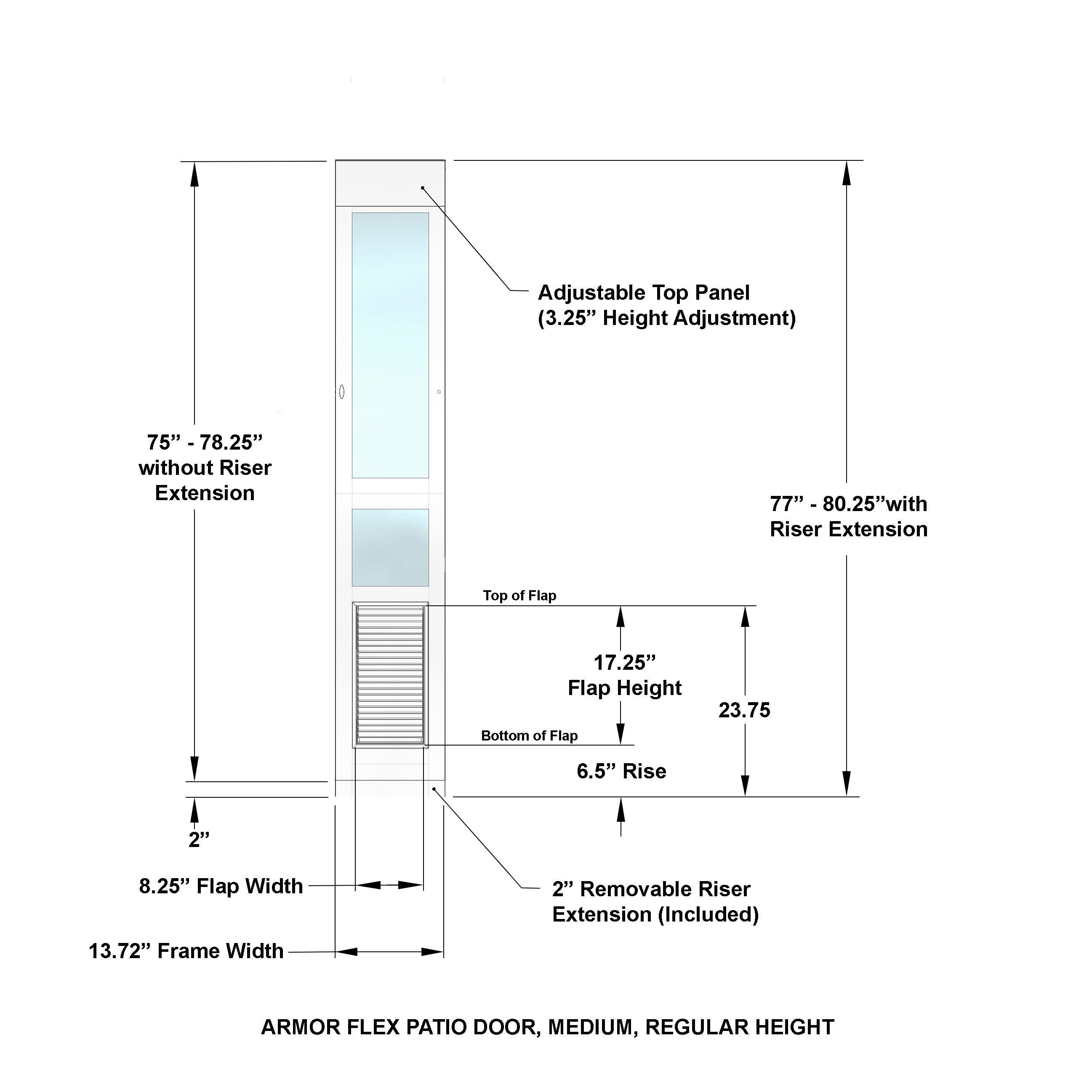 High Tech Pet Armor Flex Low-E Patio Pet Doors - Regular Height
