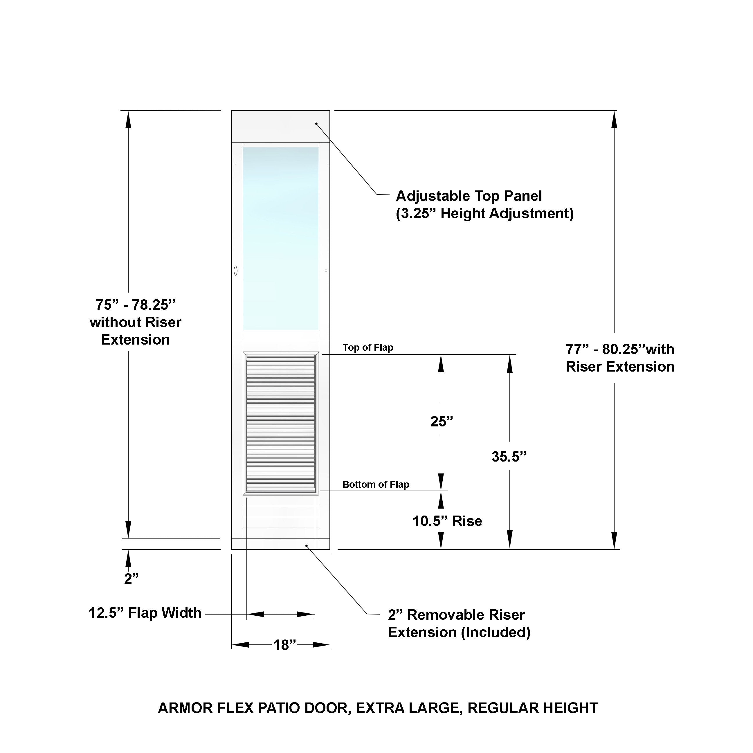 High Tech Pet Armor Flex Low-E Patio Pet Doors - Regular Height