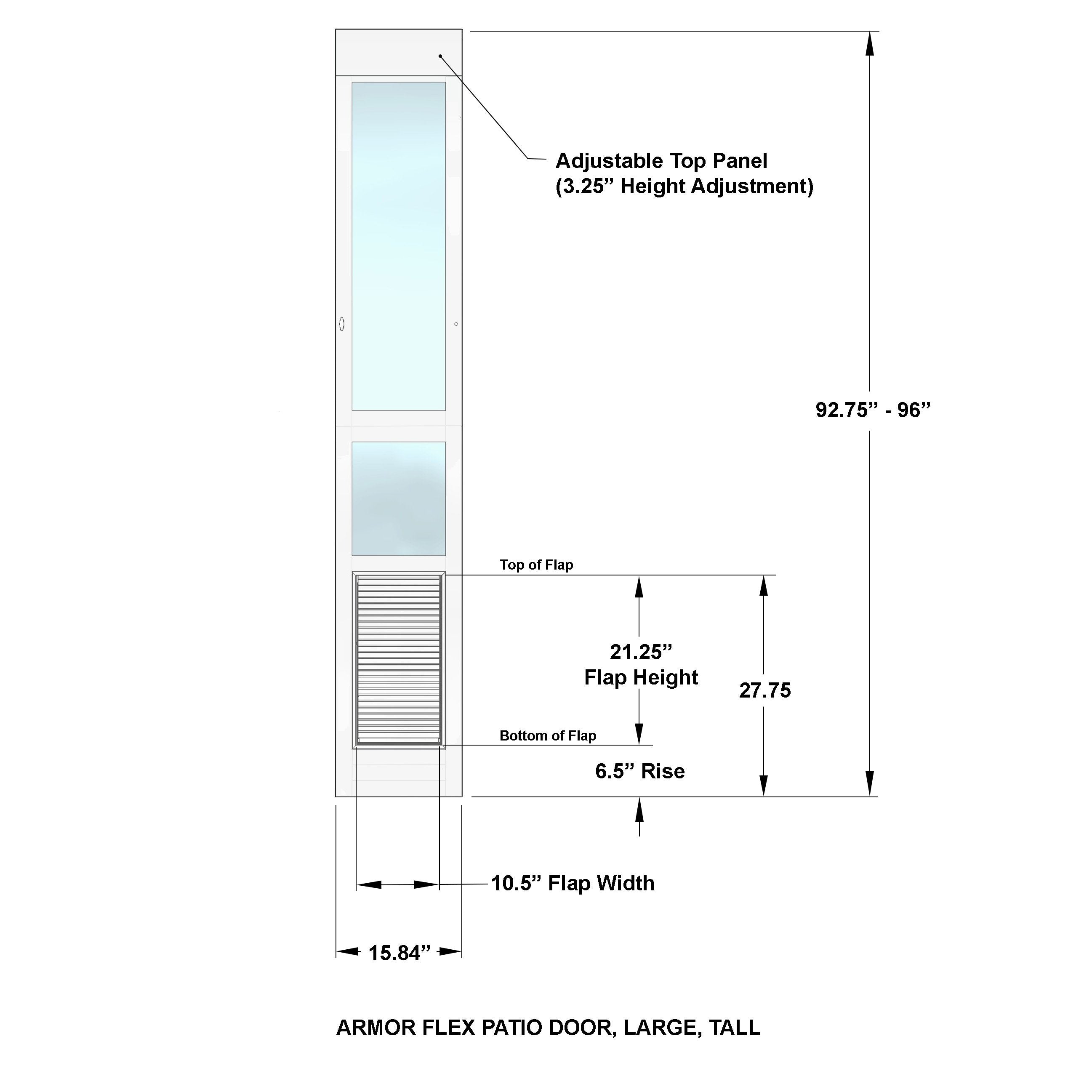 High Tech Pet Armor Flex Low-E Patio Pet Doors - Tall Height