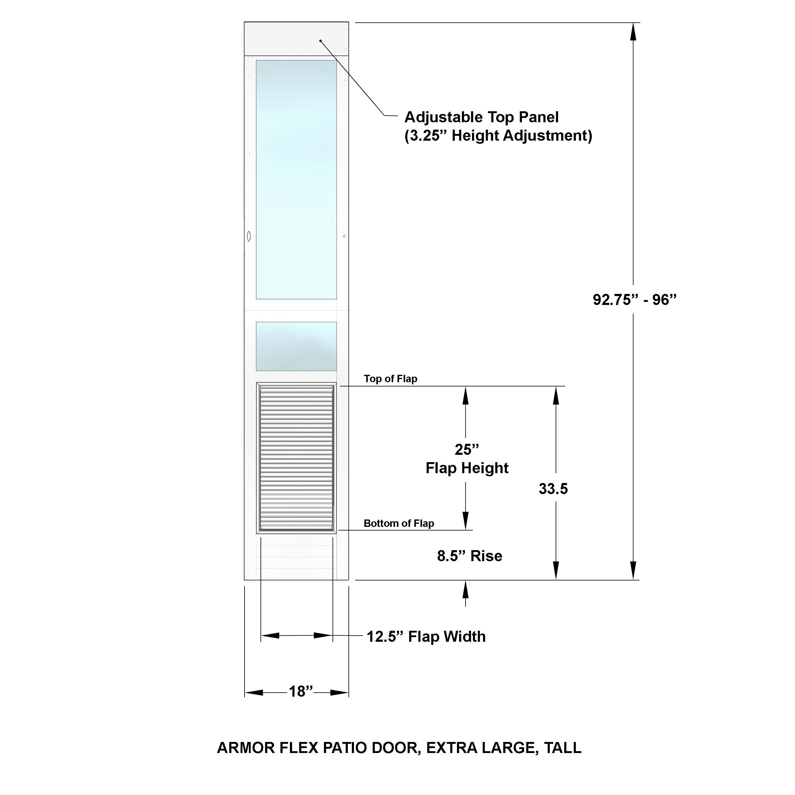 High Tech Pet Armor Flex Low-E Patio Pet Doors - Tall Height