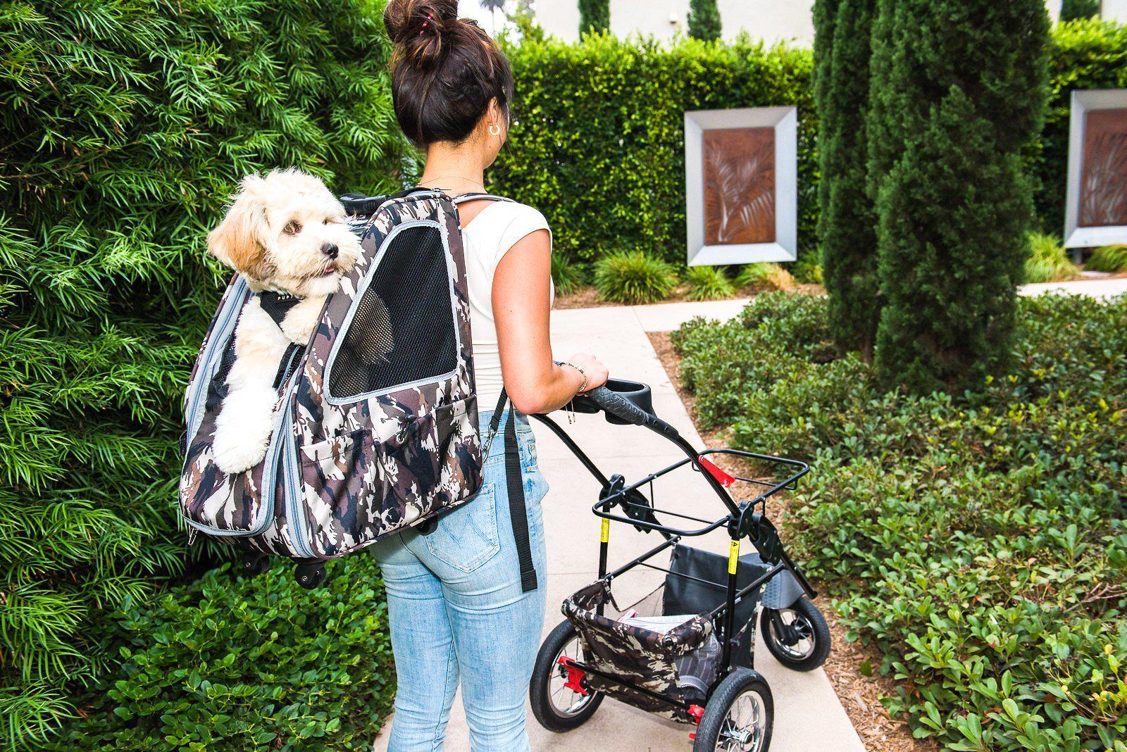 Petique 5-in-1 Pet Stroller (Complete Set with Pet Carrier and Stroller Frame)