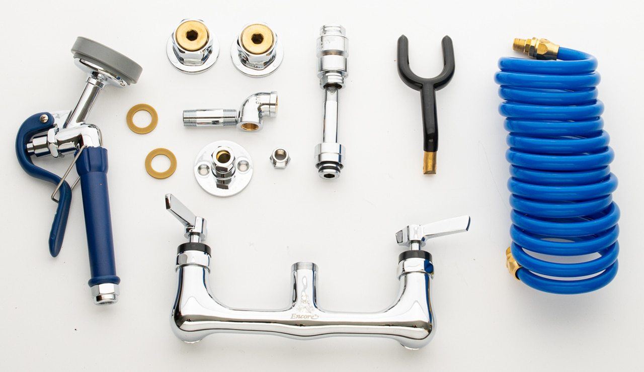Shor-Line Wall Mount Faucet, Coil Hose