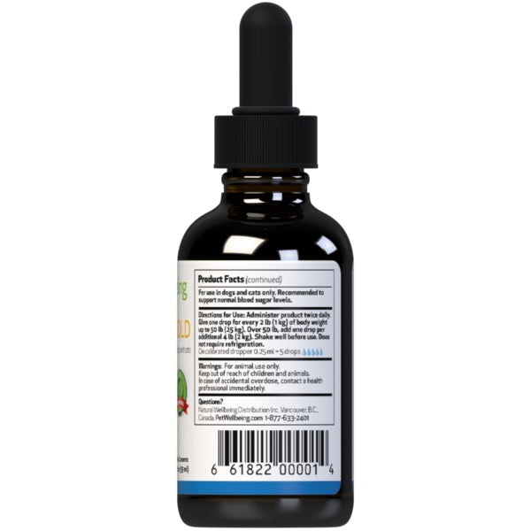 Pet Wellbeing Blood Sugar Gold - Cat/Feline Diabetes Support