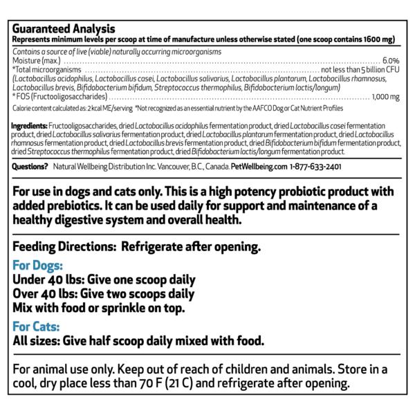 Pet Wellbeing Ultimate Probiotic 9 Strains for Healthy Digestion in Cats